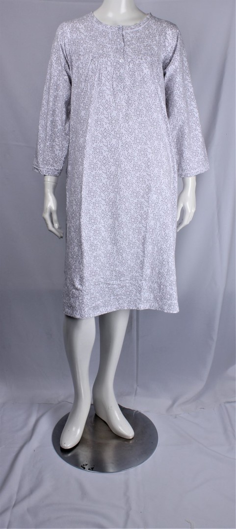 Printed cotton jersey knit winter nightie starburst grey STYLE :AL/ND-458/GREY image 0